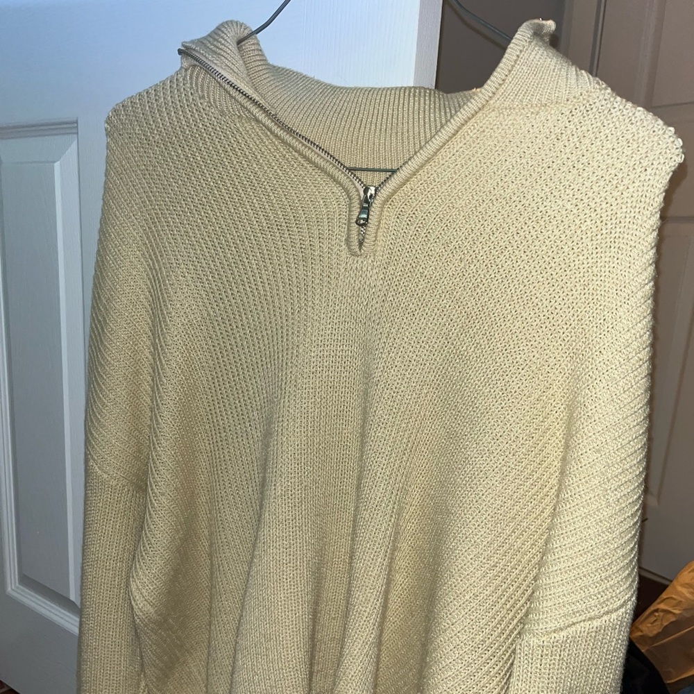 SHEIN collared zip-up sweater